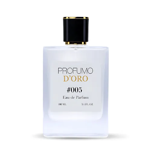 Profumo D’oro #005 – eleganter Herrenflakon, Hauptansicht des sinnlich-würzigen Eau de Parfum
